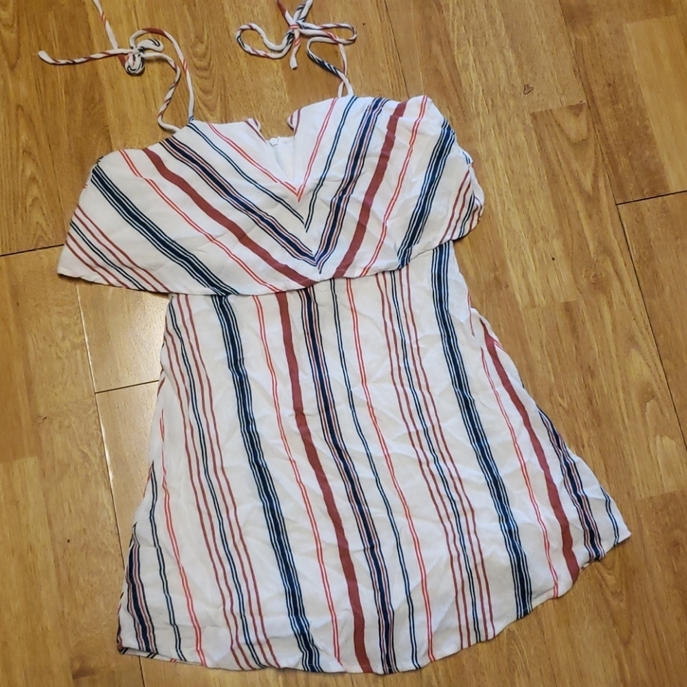 Lulus gauze striped mini dress sz small
